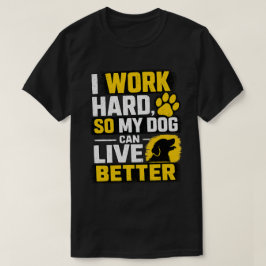 一生懸命働く犬好きのためのデザイン Tシャツ