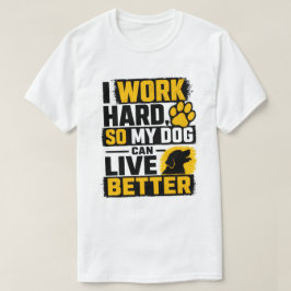 一生懸命働く犬好きのためのデザイン Tシャツ