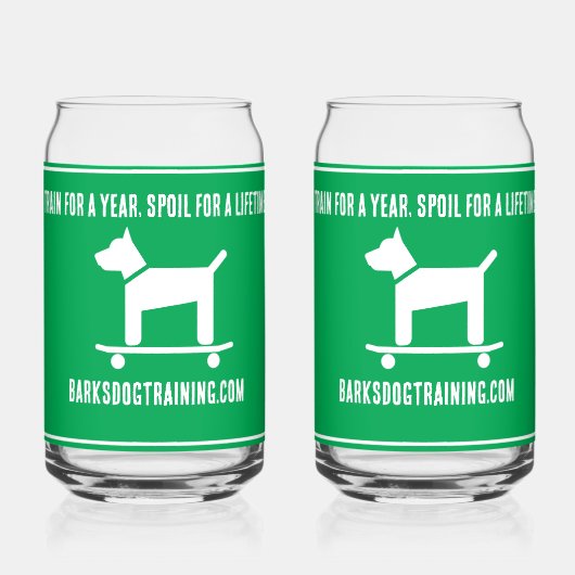 一生懸命犬のガラスを作るのに1年間の無駄を省く ガラス缶 (正面)