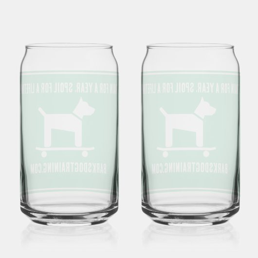 一生懸命犬のガラスを作るのに1年間の無駄を省く ガラス缶 (裏面)