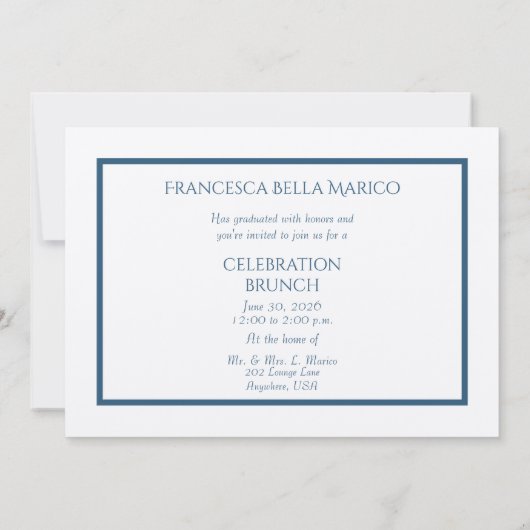 一生来に一度の卒業 招待状 (裏面)