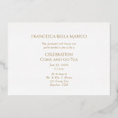 一生来に一度の卒業 箔招待状 (裏面)