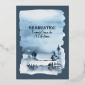 一生来に一度の卒業 箔招待状 (正面)