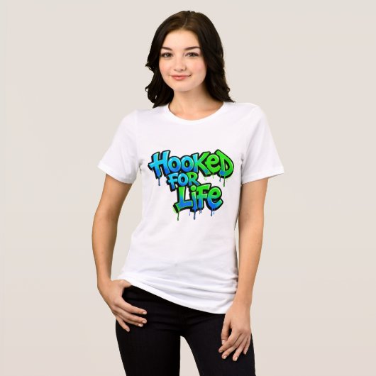 一生釣りバカ レインボー落書き トライブレンドＴシャツ (正面全面)