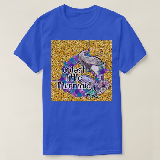 一番かわいい人魚グリッターI Tシャツ (デザイン正面)
