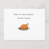 一番ホットな女の子を知っている、チキンおもしろいユーモラス引用文 ポストカード (正面)