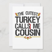 一番可愛いトルコが私のいとこに感謝祭を呼ぶ 招待状 (正面)