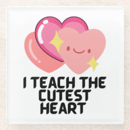 一番教え可愛いハート ガラスコースター
