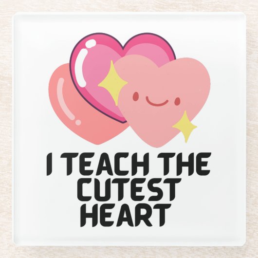一番教え可愛いハート ガラスコースター (正面)