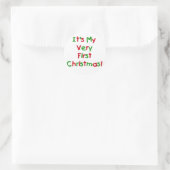 一番最初のクリスマスのTシャツおよびギフト ラウンドシール (バッグ)