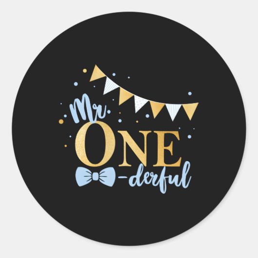 一番目の青い金ゴールドの小さなミスター・ワンダーフル・ピー ラウンドシール (正面)