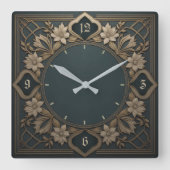 一番美しいアールデコ スクエア壁時計 (正面)
