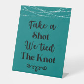 一発やってくれ結び目結婚の看板 台座サイン (正面)