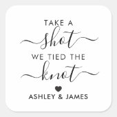 一発やってくれ、結び目の贈り物結婚のラベルを結んだ。 スクエアシール (正面)