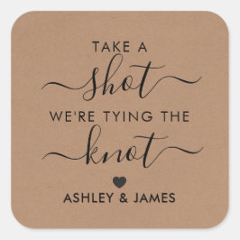 一発やってくれ、結び目の贈り物結婚のラベルを結んだ。 スクエアシール