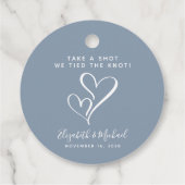 一発やろう、ほこりっぽいブルーの結び目を結結婚んだ フェイバータグ (裏面)