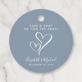 一発やろう、ほこりっぽいブルーの結び目を結結婚んだ フェイバータグ (正面)