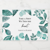 一発やろう、我々は結び目のティール（緑がかった色）の緑結婚を結んだ リキュールボトルラベル (シングルラベル)