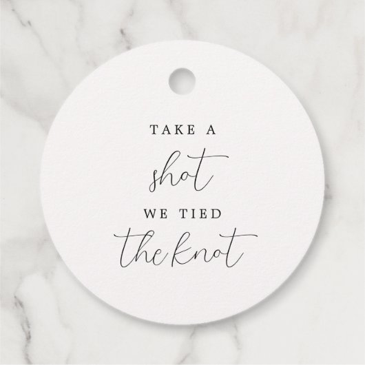 一発エレガント撃って我々は結び目を結んだ結婚 フェイバータグ (裏面)