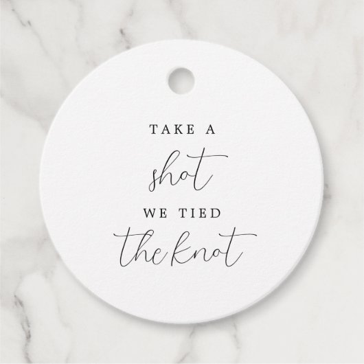 一発エレガント撃って我々は結び目を結んだ結婚 フェイバータグ (正面)