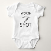 一発一発の価値独身のがある ベビーボディスーツ (正面)