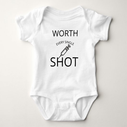 一発一発の価値独身のがある ベビーボディスーツ (正面)
