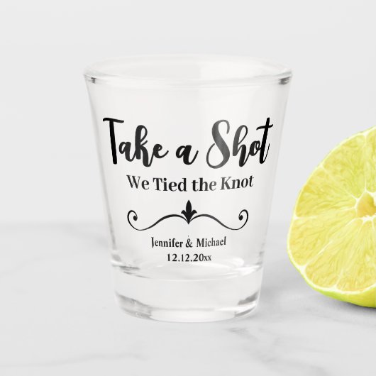 一発一発結婚飲むスタイリッシュモダン ショットグラス (正面)