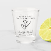 一発撃ってノット結婚式の引き出物 ショットグラス (正面)