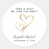 一発撃ってノット結婚式の引き出物 ラウンドシール (正面)