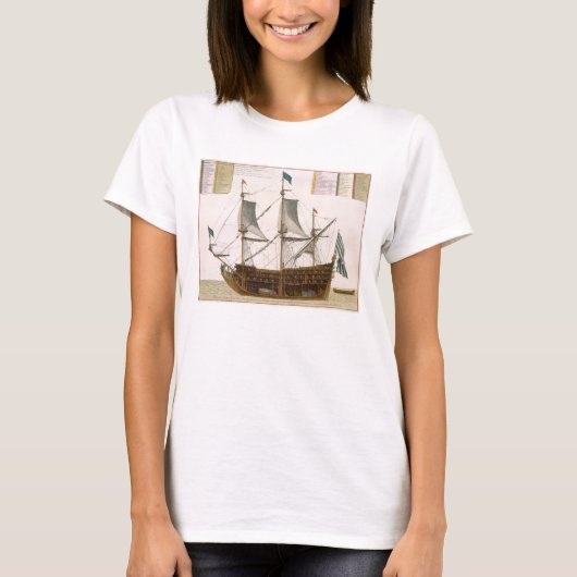 一百フランスの四カ国の一等船内の区間 Tシャツ (正面)