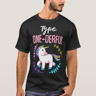 一皮性糖尿病ユニコーン認識度T1D Quo Tシャツ