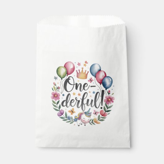 一皮水色ユニコーン誕生日 フェイバーバッグ (正面)