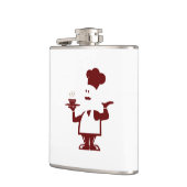 一皿のスープを持つシェフ フラスク (左)