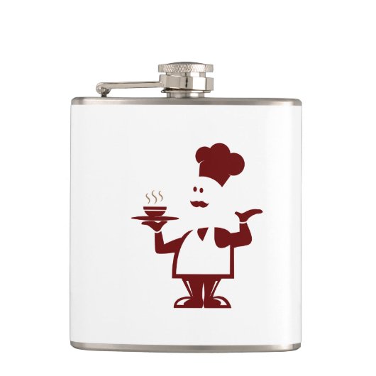 一皿のスープを持つシェフ フラスク (正面)