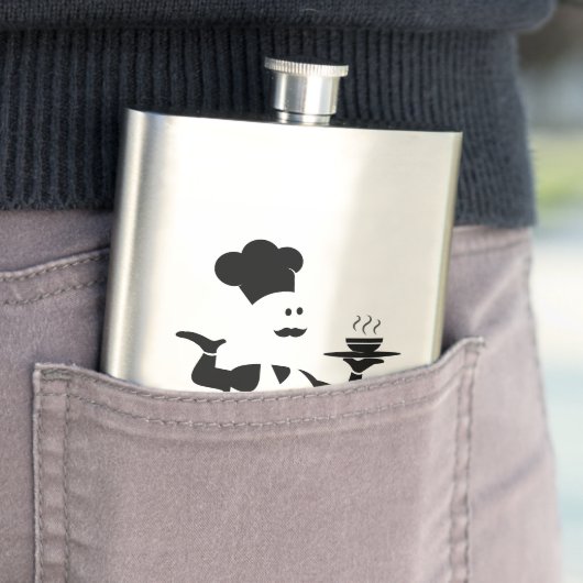 一皿のスープを持つシェフ フラスク (インサイチュ)