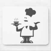 一皿のスープを持つシェフ マウスパッド (正面)