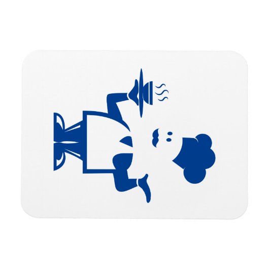 一皿のスープを持つシェフ マグネット (横)