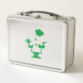 一皿のスープを持つシェフ メタルランチボックス (正面)