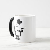 一皿のスープを持つシェフ モーフィングマグカップ (正面左)