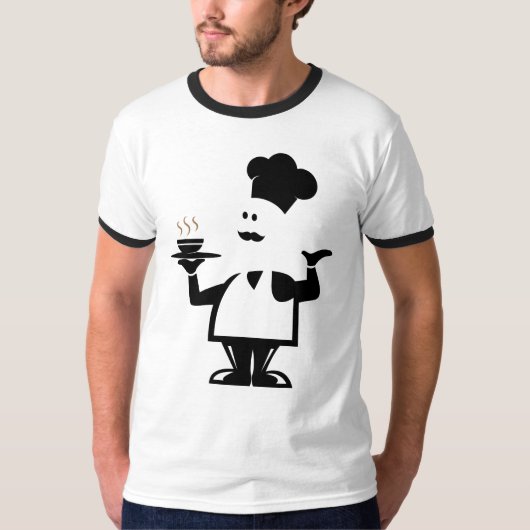 一皿のスープを持つシェフ Tシャツ (正面)