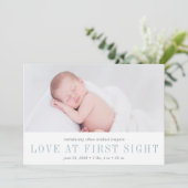 一目ぼれ誕生のお知らせ |青 案内状 (スタンド正面)