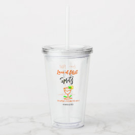 一目惚れのオレンジ黒のウェディングシャワー グ アクリルタンブラー