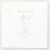 一目惚れのオレンジ黒のウェディングシャワー グ ガラスコースター (裏面)