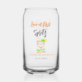 一目惚れのオレンジ黒のウェディングシャワー グ ガラス缶 (裏面)