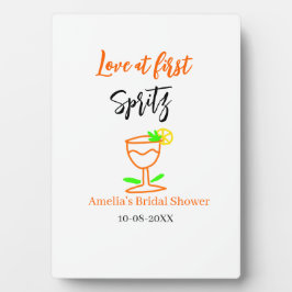 一目惚れのオレンジ黒のウェディングシャワー グ フォトプラーク