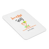 一目惚れのオレンジ黒のウェディングシャワー グ マグネット (右側)