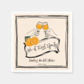 一目惚れのスパリゾート オレンジ色のウェディングシャワー スタンダードカクテルナプキン (正面)