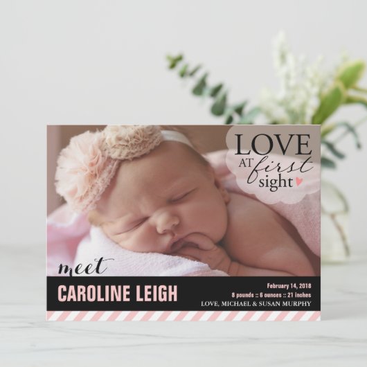 一目惚れ |ベビー発表 案内状 (スタンド正面)