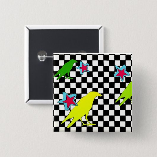 "一直線に" 缶バッジ (正面&裏面)