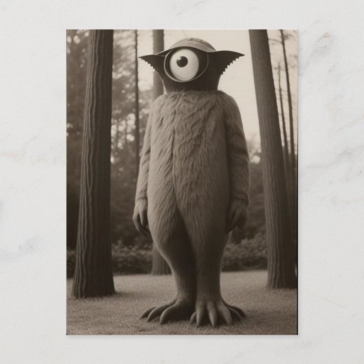 一眼の奇怪な森の怪物ハロウィン ポストカード (正面)